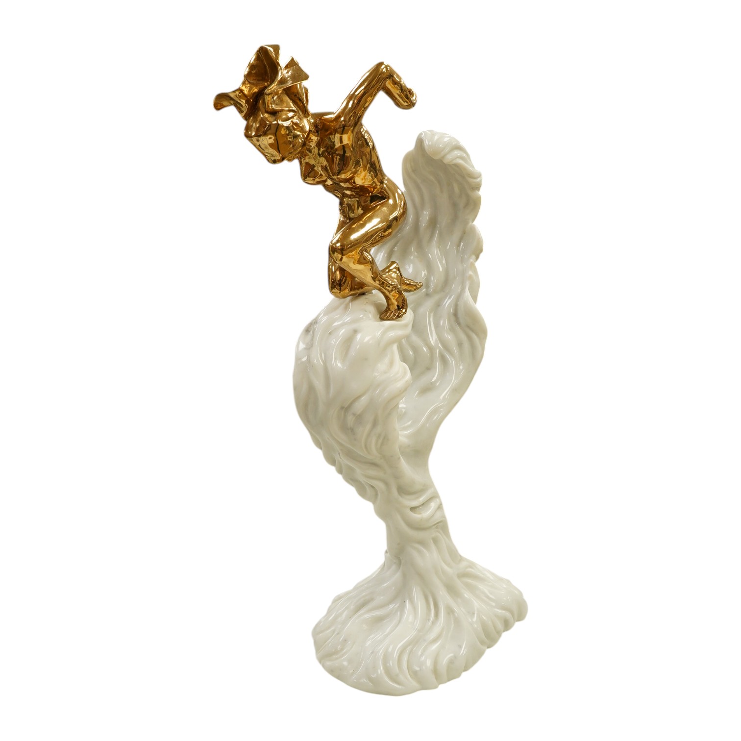 Anna Chromy, a marble and bronze sculpture of a woman on a wave, limited edition 2/10 63cm high. Condition - good